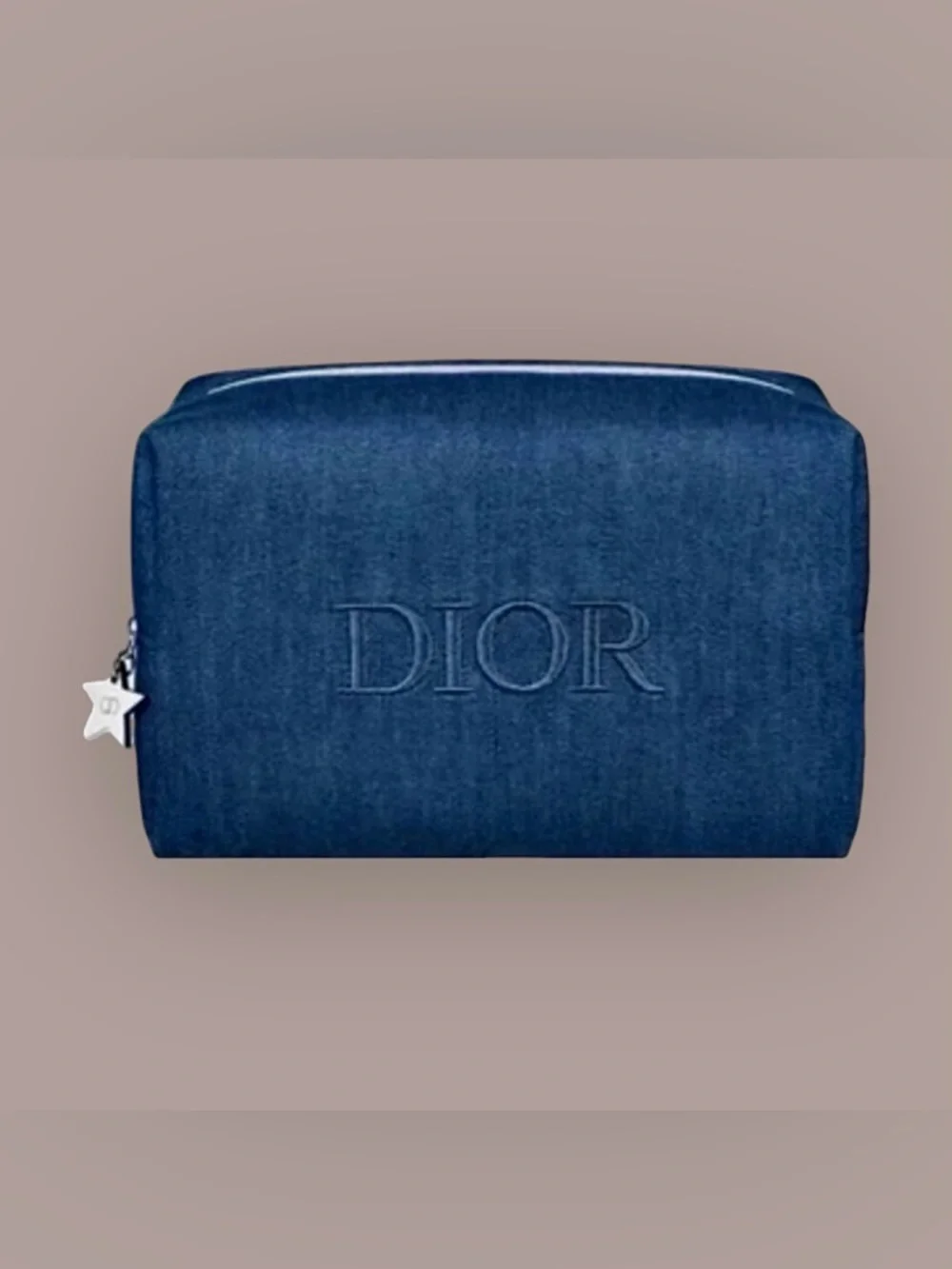Reposh Dior Blue Denim Cosmetic Pouch with Star Charm
